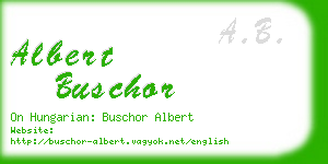 albert buschor business card